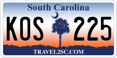 SC license plate KOS225