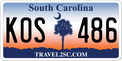 SC license plate KOS486