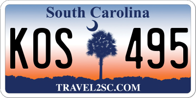 SC license plate KOS495