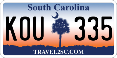 SC license plate KOU335