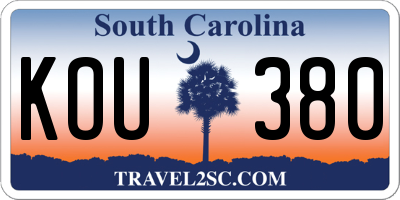 SC license plate KOU380
