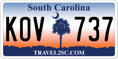 SC license plate KOV737