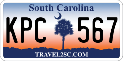 SC license plate KPC567