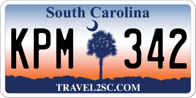 SC license plate KPM342