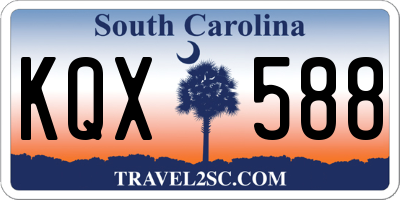 SC license plate KQX588