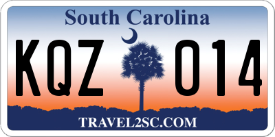 SC license plate KQZ014