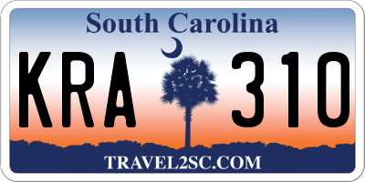 SC license plate KRA310