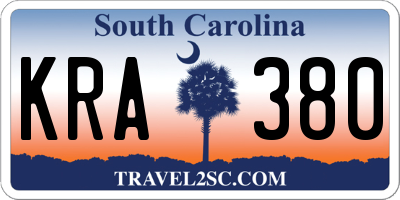 SC license plate KRA380
