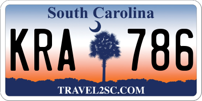 SC license plate KRA786