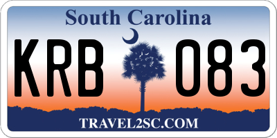 SC license plate KRB083