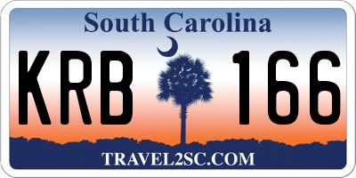 SC license plate KRB166