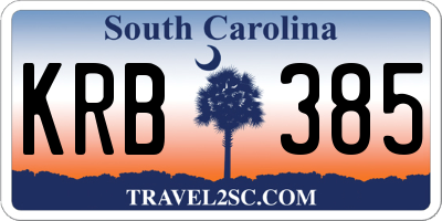 SC license plate KRB385