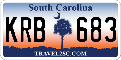 SC license plate KRB683