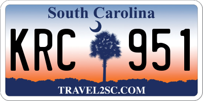 SC license plate KRC951