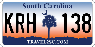 SC license plate KRH138