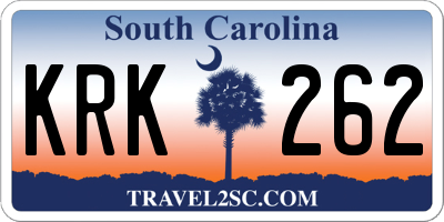 SC license plate KRK262