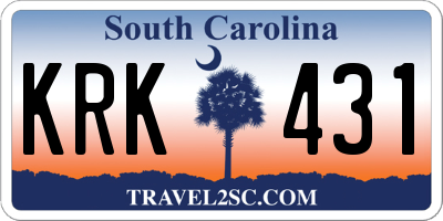 SC license plate KRK431