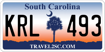 SC license plate KRL493