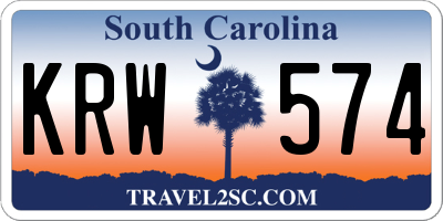 SC license plate KRW574