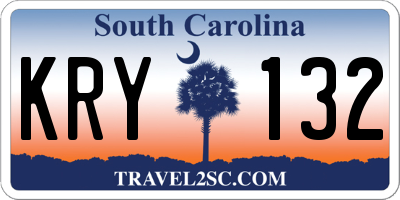 SC license plate KRY132
