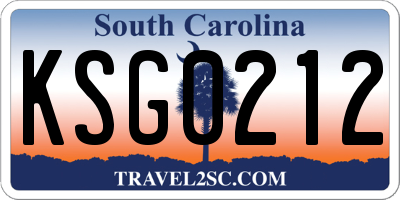 SC license plate KSG0212