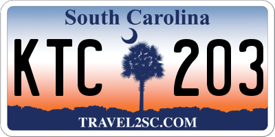 SC license plate KTC203