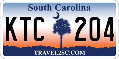 SC license plate KTC204