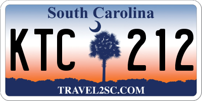 SC license plate KTC212