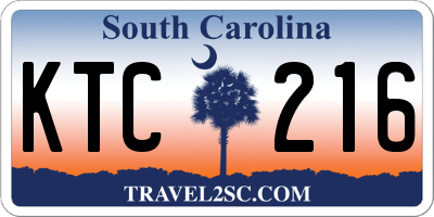SC license plate KTC216