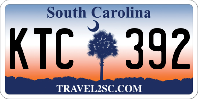 SC license plate KTC392