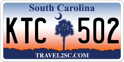 SC license plate KTC502