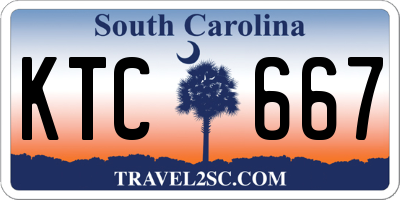 SC license plate KTC667