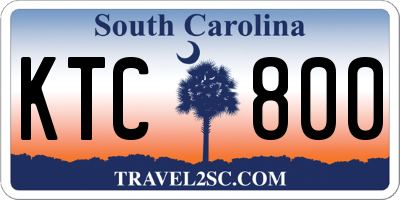 SC license plate KTC800
