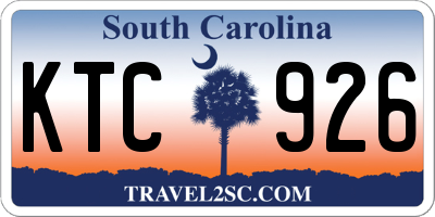 SC license plate KTC926