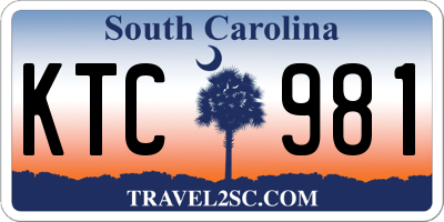 SC license plate KTC981