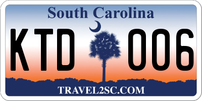 SC license plate KTD006