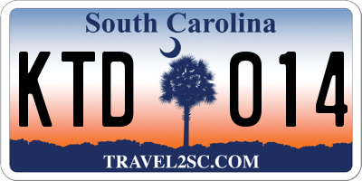 SC license plate KTD014