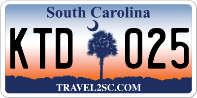 SC license plate KTD025