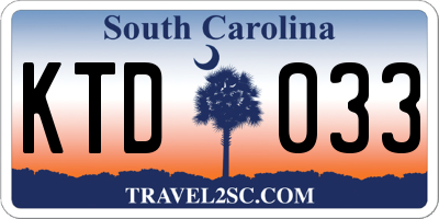 SC license plate KTD033