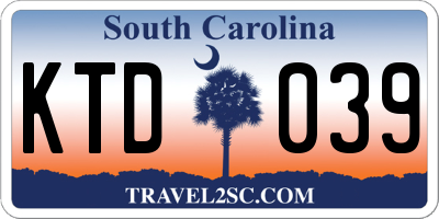 SC license plate KTD039