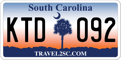 SC license plate KTD092