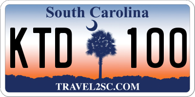 SC license plate KTD100