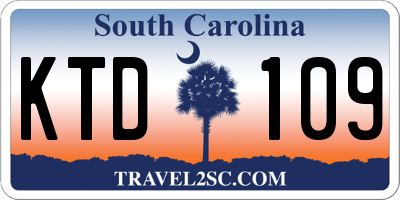 SC license plate KTD109