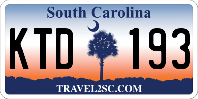 SC license plate KTD193