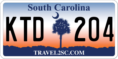 SC license plate KTD204