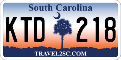SC license plate KTD218