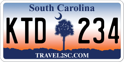 SC license plate KTD234