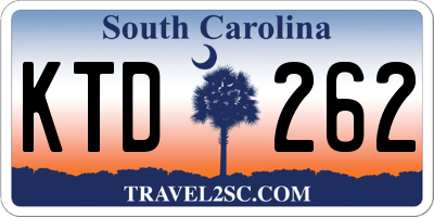 SC license plate KTD262