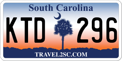 SC license plate KTD296