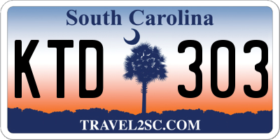 SC license plate KTD303